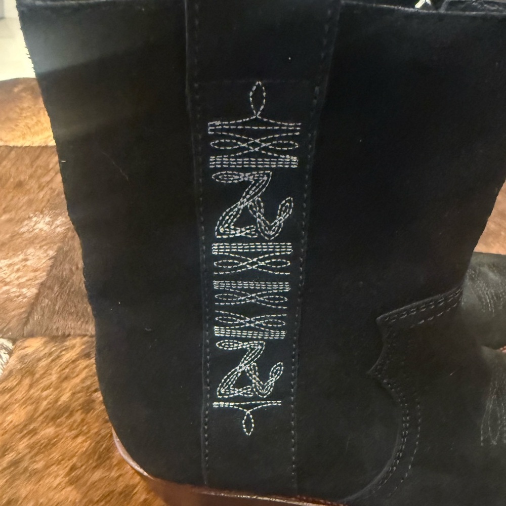 New Zadig and Voltaire Pilar Suede Western Booties - Picture 5 of 10